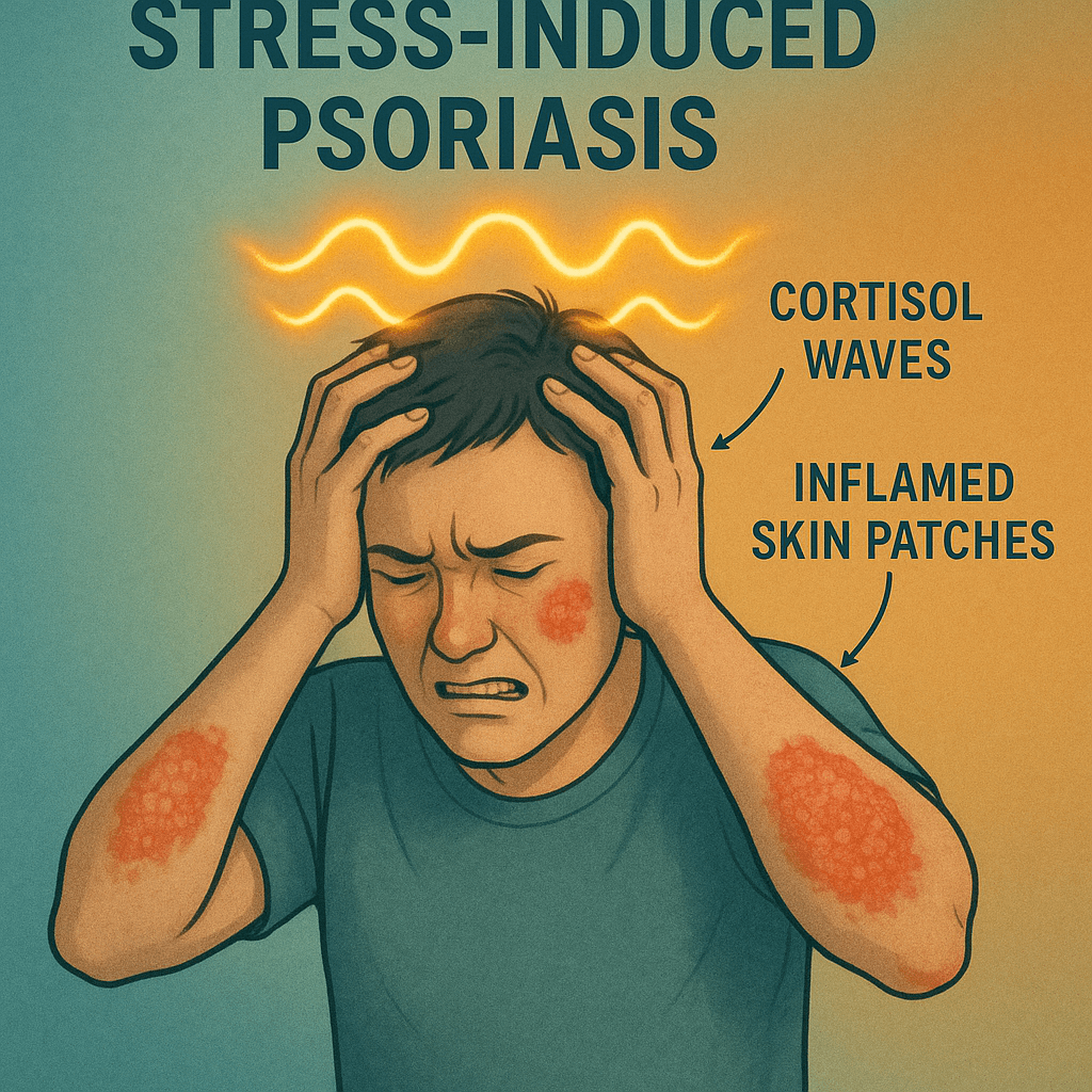 Stress izraisīts psoriāzes trigeris ar kortizola viļņiem